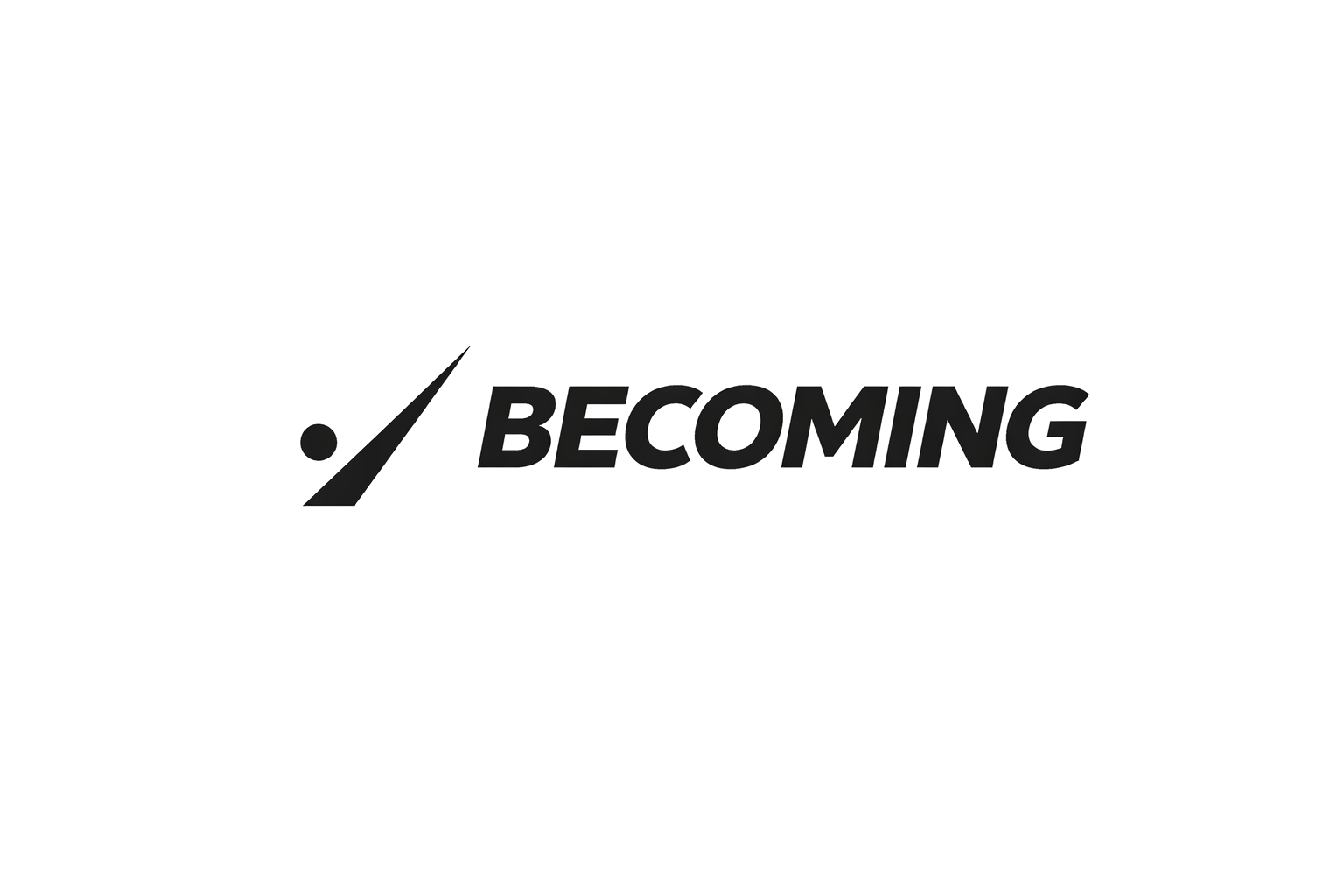 THE BECOMING wordmark on black
