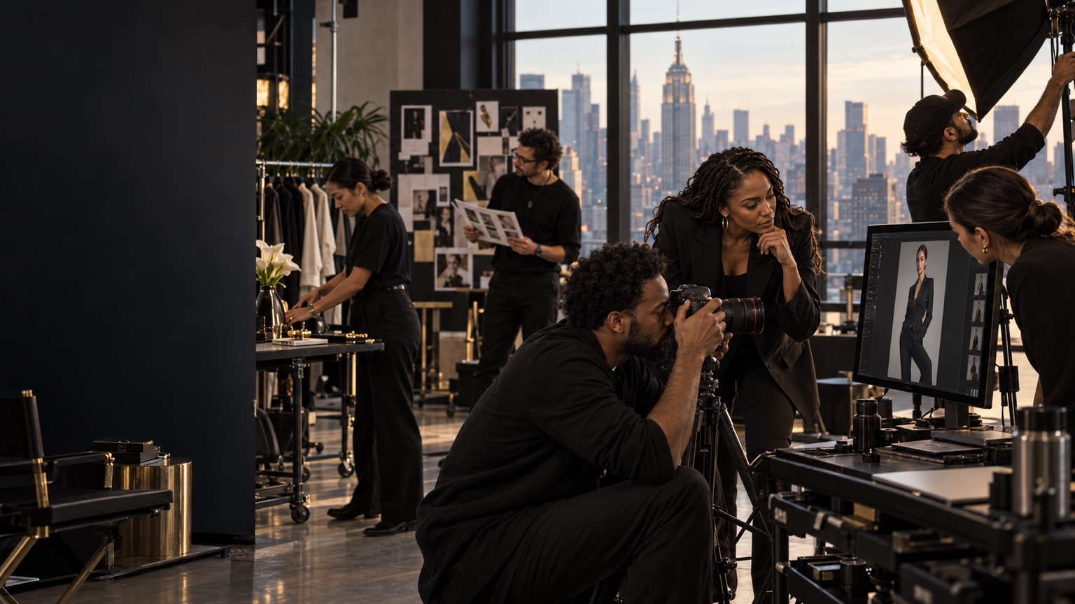 Editorial image illustrating Built in New York. Designed for the World.